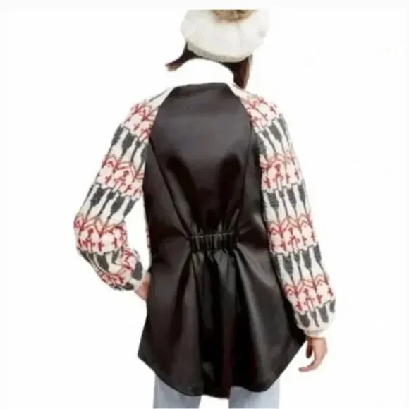 Anthropologie Sleeping On Snow Intarsia fair isle wool blend sweater cardigan S - Picture 3 of 14